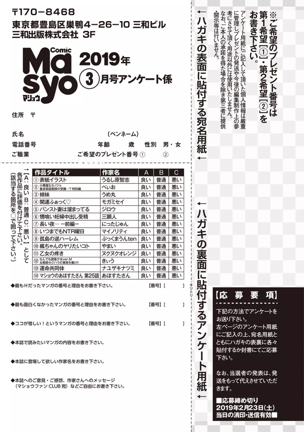 コミック・マショウ 2019年3月号 Page.256