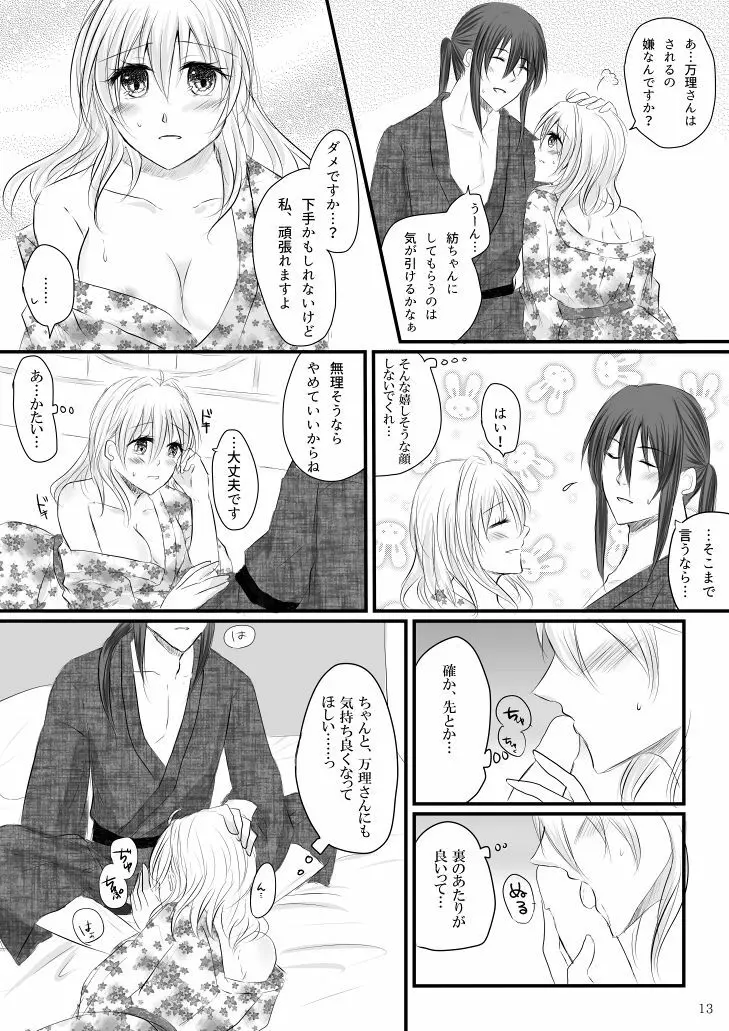 万理さんと紡ちゃんのしっぽり湯けむり二人旅+オマケ本 Page.11