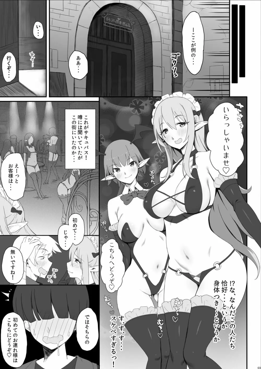 サキュバスさんのみせる夢の中で憧れのあの娘たちとえっちしまくるモブ冒険者 Page.4