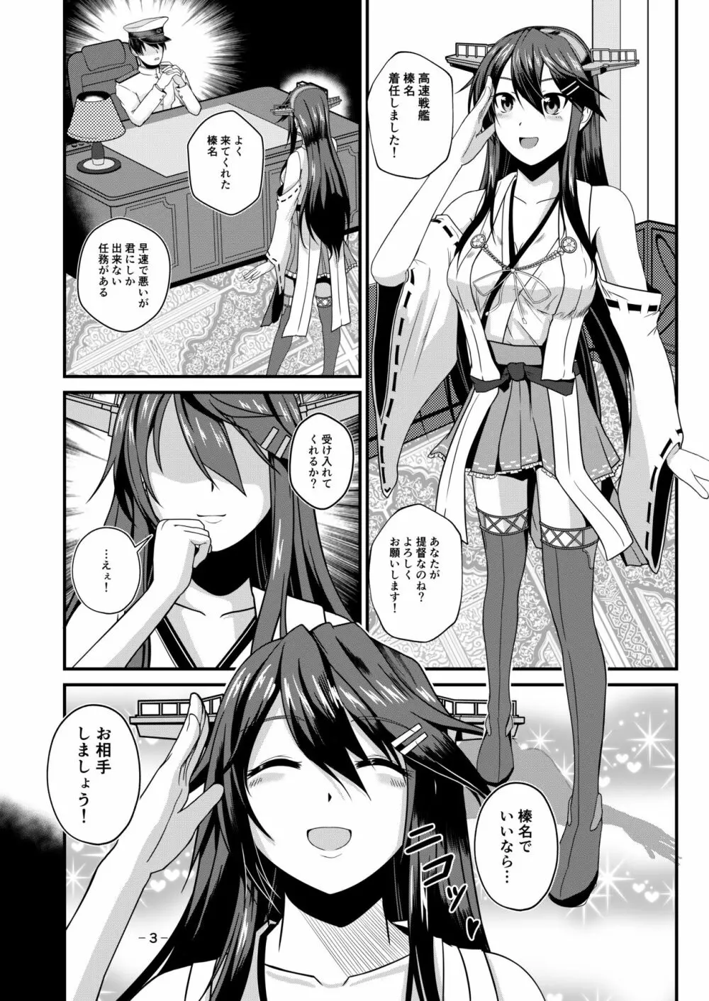 はい、榛名は大丈夫です！ 榛名×搾乳×獣姦 Page.2