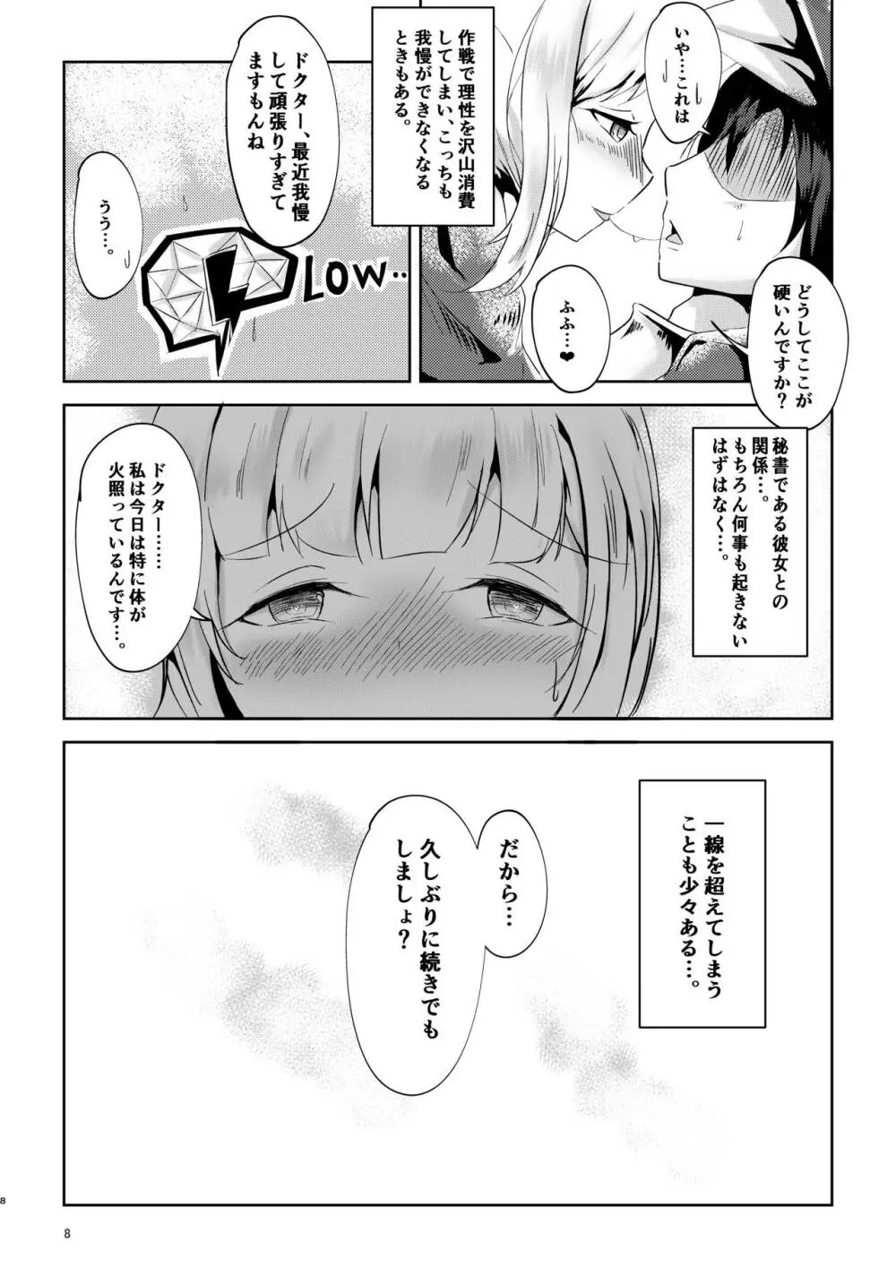 [しゃち (こきはなだ)] 真面目(?)な彼女の蒼愛ボルト (明日方舟) Page.8