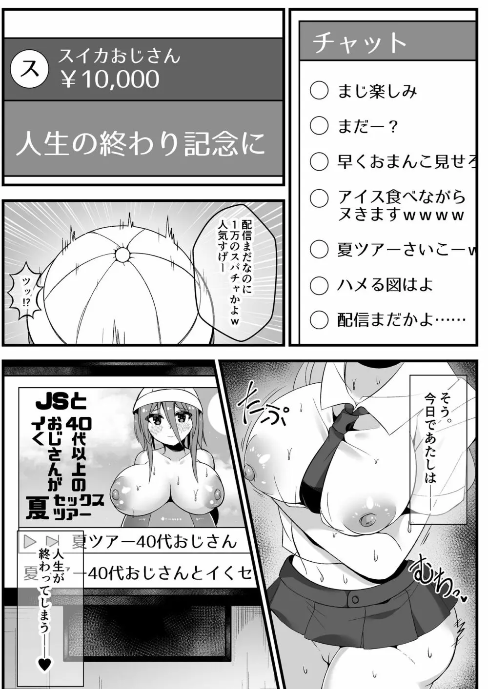 人気JS配信者が夏休みに全国回って各地のおじさんたちとハードなセックスしながらライブ配信やってみた Page.5