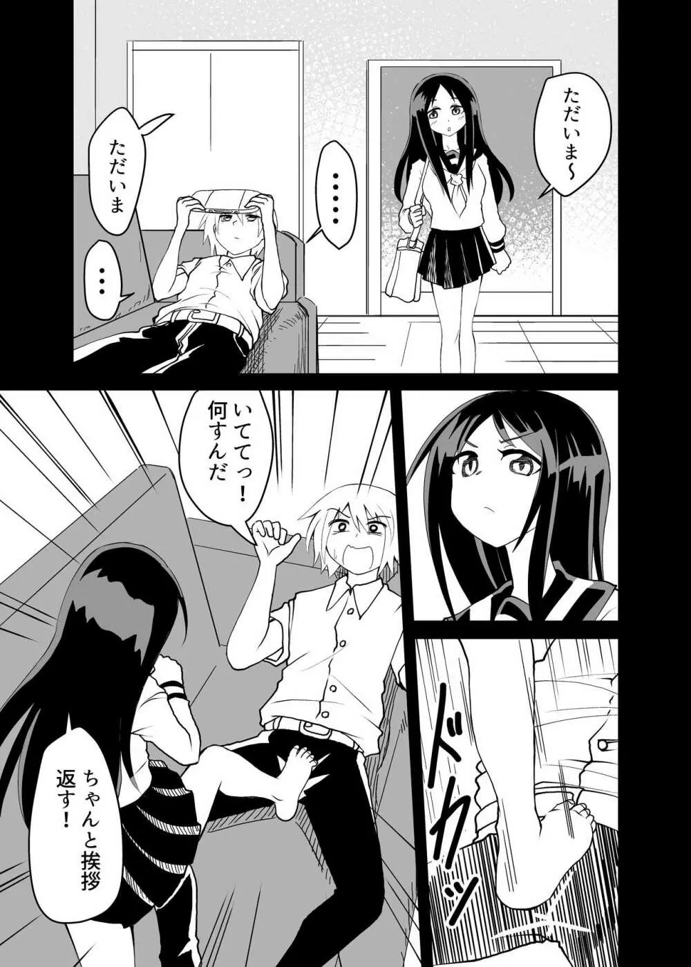 蹴ってくるドS妹をわからせる Page.3