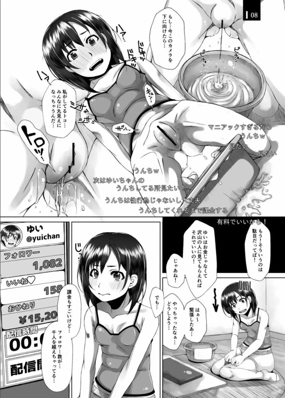 えっちでうんちなナマ配信 Page.8