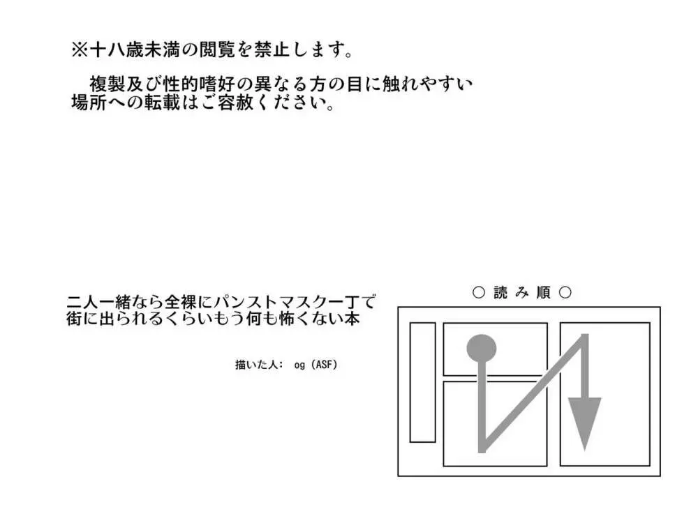 二人一緒なら全裸にパンストマスク一丁で街に出られるぐらいもう何も怖くない本 Page.2