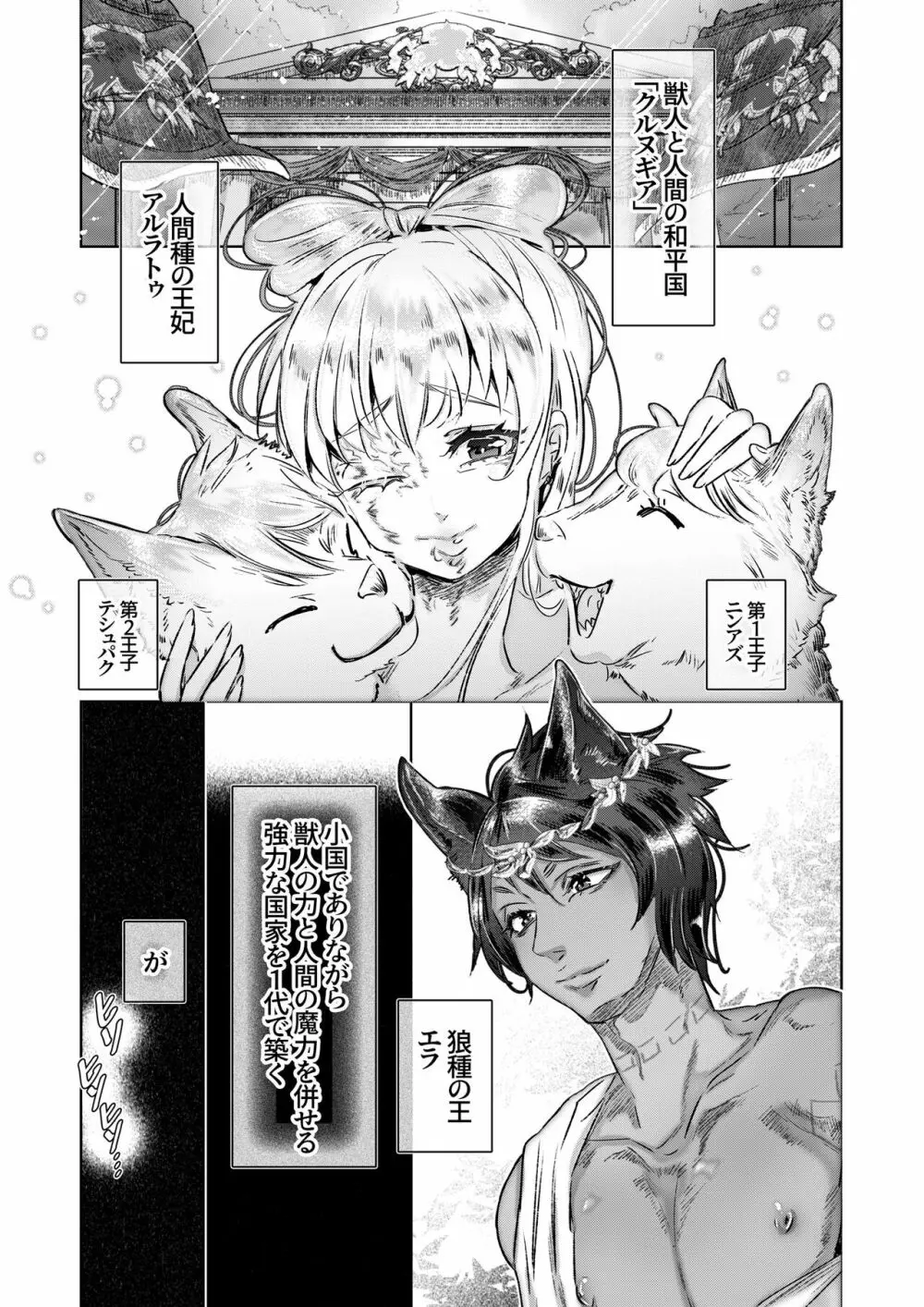 獣人王の愛～傷の王妃は巨狼と番う～ Page.9