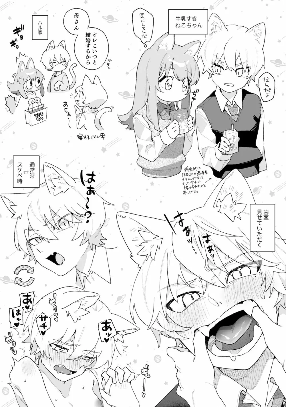 ♂が受け。ネコちゃん×ネコくん Page.72