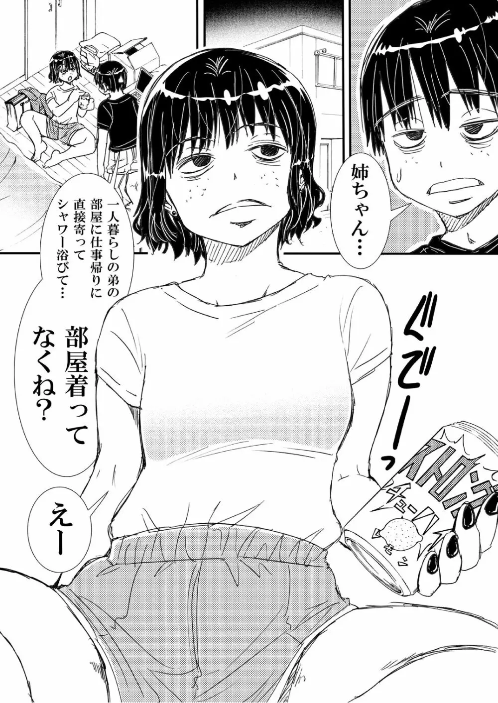 ノーメイク部屋着の姉弟といいカンジになってHした話。 Page.3